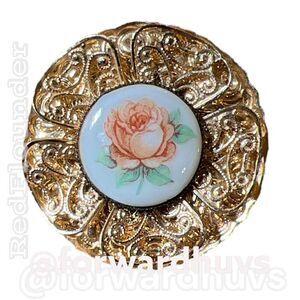 Vintage Rose Gold Scarf Clip from Western Germany - Excellent Condition